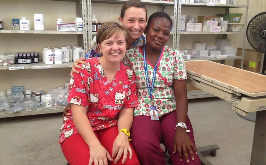 Ben Davis graduate Hannah Drummond (far left) poses with two of her nursing friends during a mission trip to Haiti.