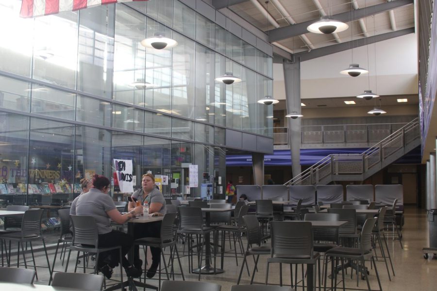 The current commons will look different after the scheduled remodel that begins in the 2024. The commons will expand into the space now occupied by the media center.