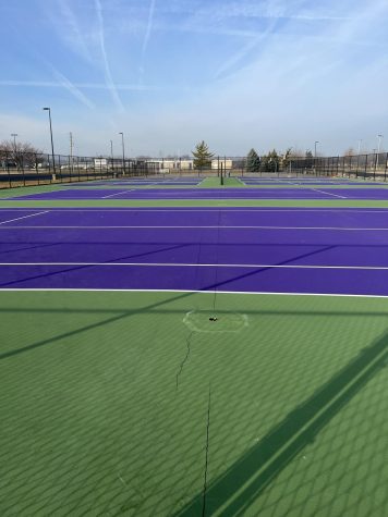 New pickleball courts were installed next to the tennis courts south of the Ninth Grade.