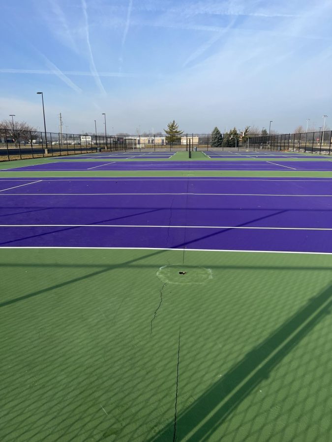 New+pickleball+courts+were+installed+next+to+the+tennis+courts+south+of+the+Ninth+Grade.