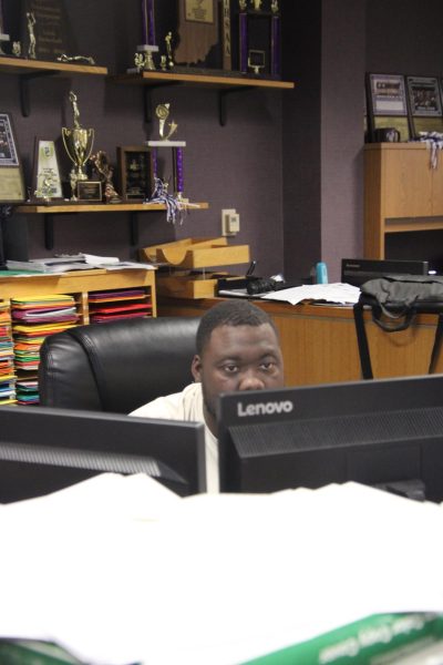 Michael Malone works in the athletic directors office. 